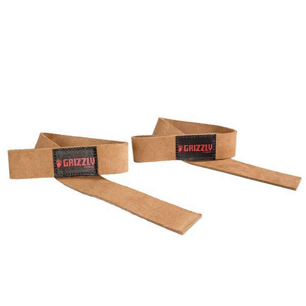 Grizzly Fitness Leather Lifting Straps (One Size Fits All- #8640)
